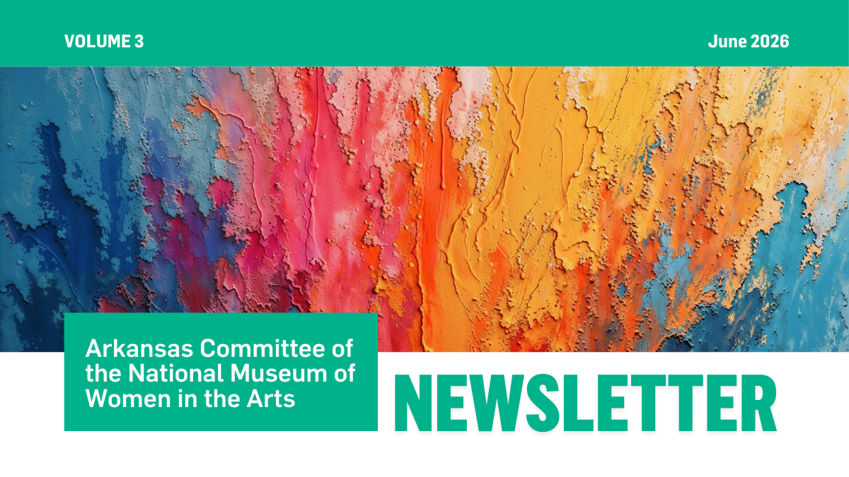 Banner showing colorful paint artwork featuring vibrant hues of blue, orange, pink, and yellow, with text for a newsletter from the ACNMWA.